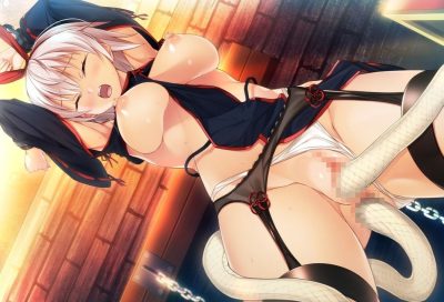 カラダの自由を制限された状態で体内に侵入されて顔をゆがめる♀